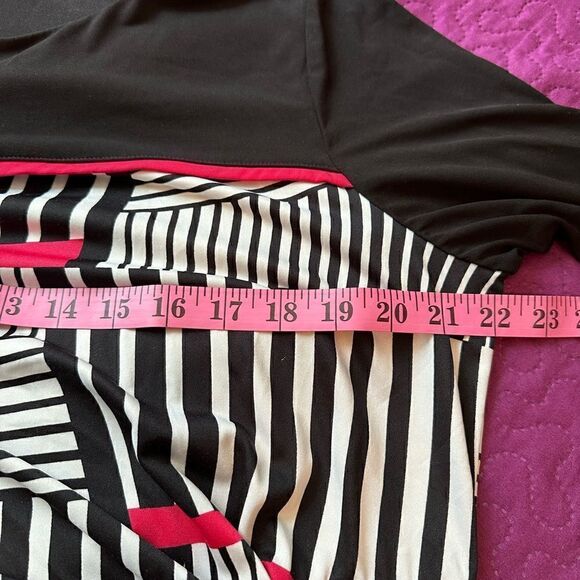 Shelby & Palmer 1X mod black, red, white stripe dress with side gather - Picture 8 of 8